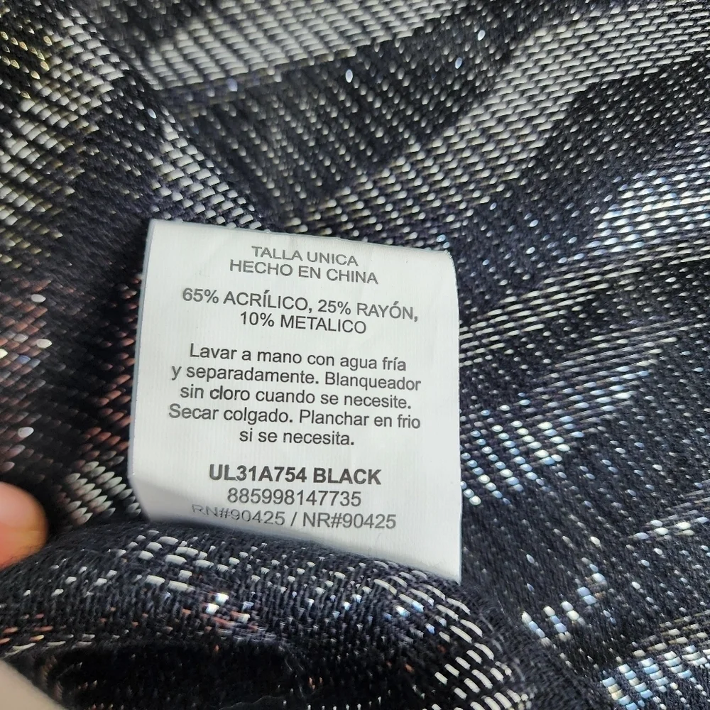 Women's Black & Silver Metallic Animal Print Scarf Shawl Fringe 78